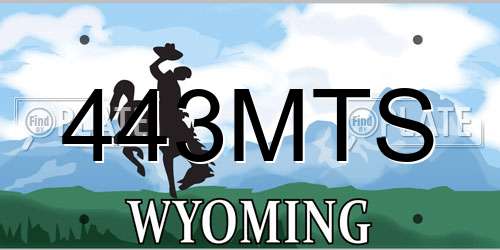 443MTS Wyoming License Plate