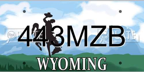 443MZB Wyoming License Plate