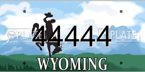 44444 Wyoming License Plate