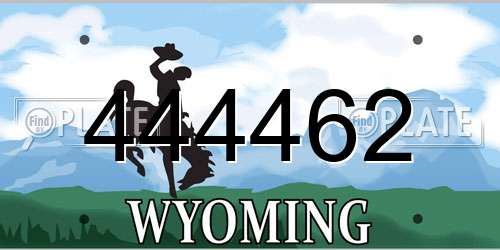 444462 Wyoming License Plate