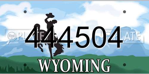 444504 Wyoming License Plate