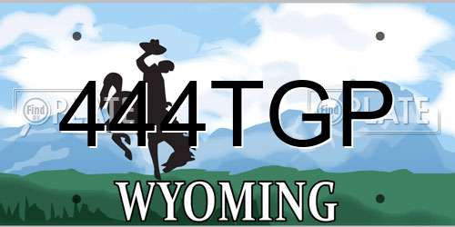 444TGP Wyoming License Plate