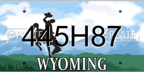 445H87 Wyoming License Plate