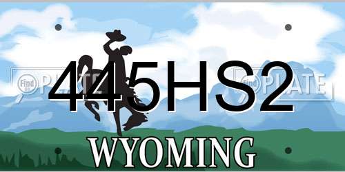 445HS2 Wyoming License Plate
