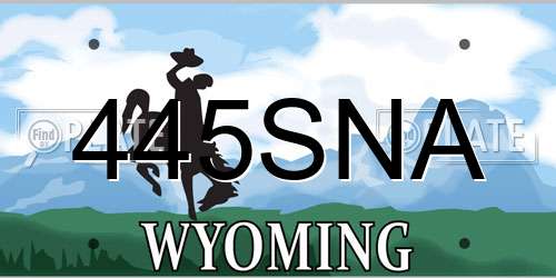 445SNA Wyoming License Plate