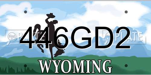 446GD2 Wyoming License Plate