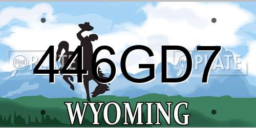 446GD7 Wyoming License Plate