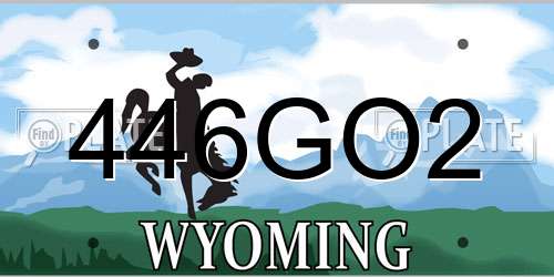 446GO2 Wyoming License Plate