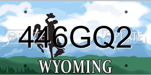 446GQ2 Wyoming License Plate