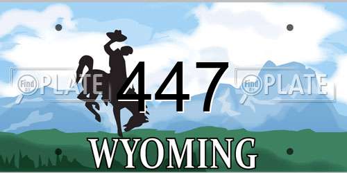 447 Wyoming License Plate