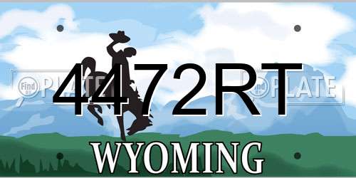 4472RT Wyoming License Plate