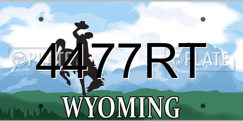 4477RT Wyoming License Plate