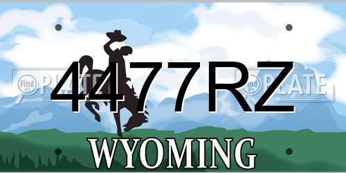 4477RZ Wyoming License Plate