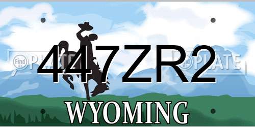 447ZR2 Wyoming License Plate