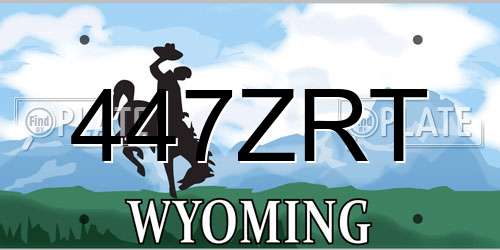 447ZRT Wyoming License Plate
