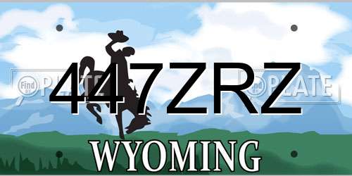 447ZRZ Wyoming License Plate