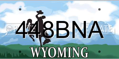 448BNA Wyoming License Plate