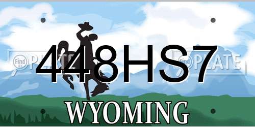 448HS7 Wyoming License Plate