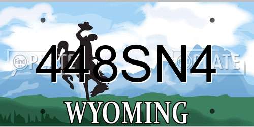 448SN4 Wyoming License Plate