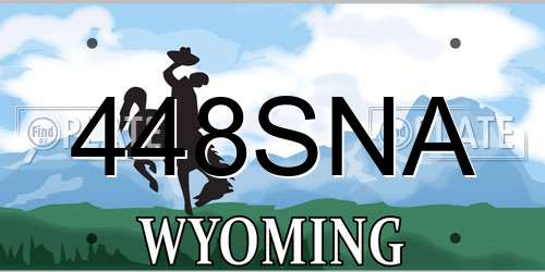 448SNA Wyoming License Plate