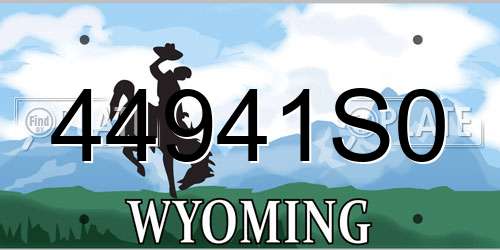 44941S0 Wyoming License Plate