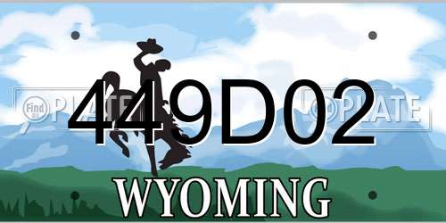 449D02 Wyoming License Plate