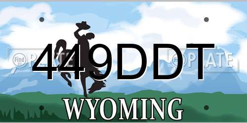 449DDT Wyoming License Plate