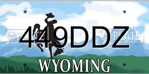 449DDZ Wyoming License Plate