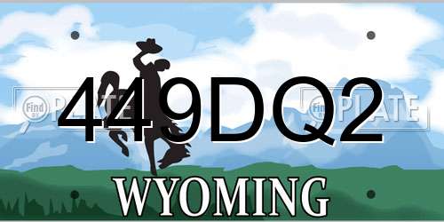 449DQ2 Wyoming License Plate