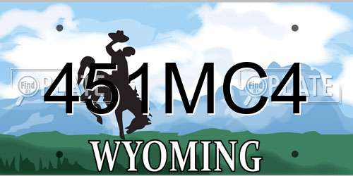 451MC4 Wyoming License Plate