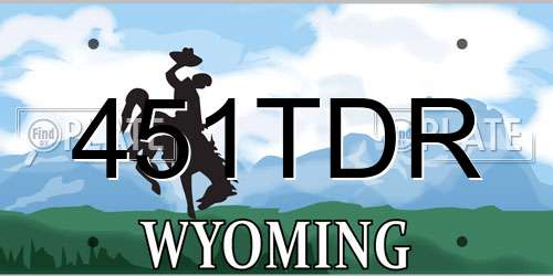 451TDR Wyoming License Plate