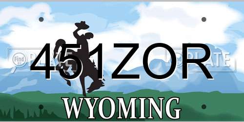 451ZOR Wyoming License Plate