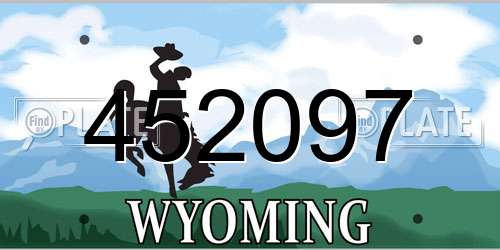 452097 Wyoming License Plate