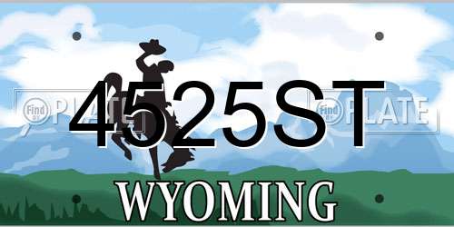 4525ST Wyoming License Plate
