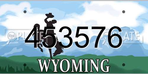 453576 Wyoming License Plate