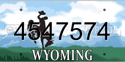 4547574 Wyoming License Plate