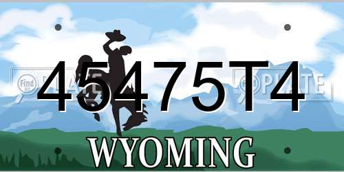45475T4 Wyoming License Plate