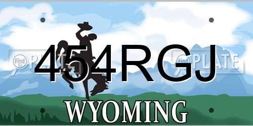 454RGJ Wyoming License Plate
