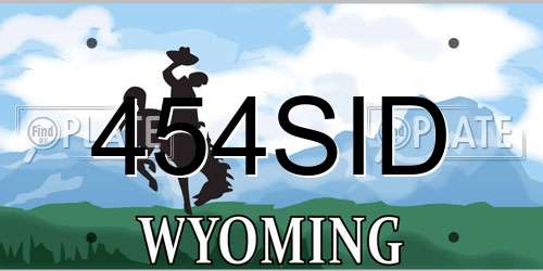 454SID Wyoming License Plate