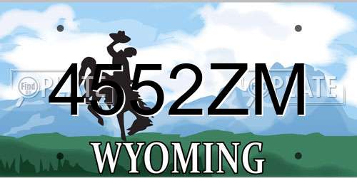 4552ZM Wyoming License Plate