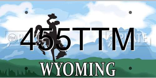 455TTM Wyoming License Plate