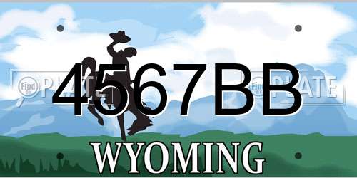 4567BB Wyoming License Plate
