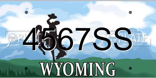 4567SS Wyoming License Plate
