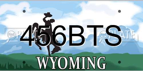 456BTS Wyoming License Plate