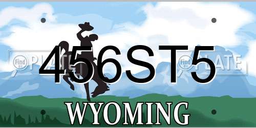 456ST5 Wyoming License Plate