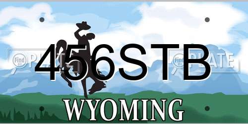 456STB Wyoming License Plate