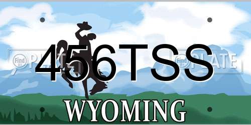 456TSS Wyoming License Plate