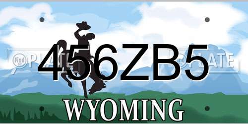456ZB5 Wyoming License Plate