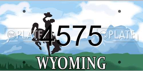 4575 Wyoming License Plate