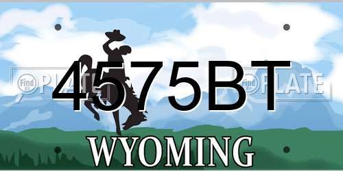 4575BT Wyoming License Plate